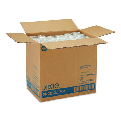 Plastic Souffle/Portion Cups, 2 oz, Clear, 200/Sleeve, 12 Sleeves/Carton