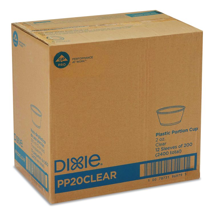 Plastic Souffle/Portion Cups, 2 oz, Clear, 200/Sleeve, 12 Sleeves/Carton