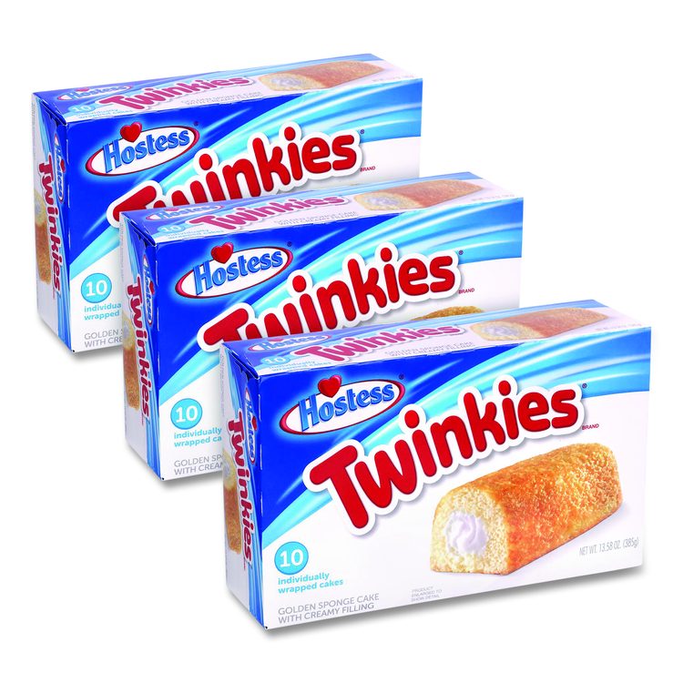 Twinkies, Vanilla, 1.36 oz Individually Wrapped, 10/Pack, 3 Packs/Carton