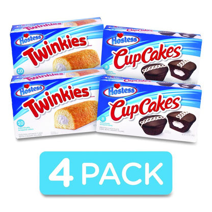 Twinkies and Chocolate CupCakes Variety Pack, (2) 13.58 oz 10 Pack Twinkies and (2) 12.7 oz 8 Pack CupCakes/Carton