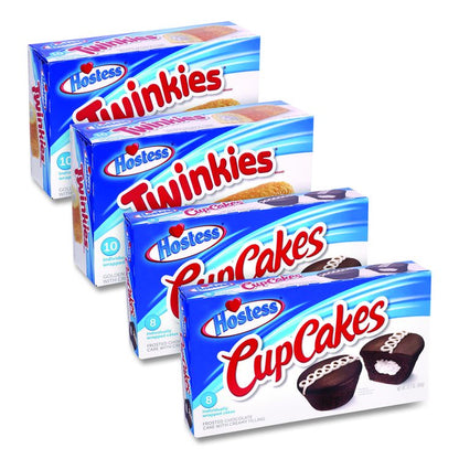Twinkies and Chocolate CupCakes Variety Pack, (2) 13.58 oz 10 Pack Twinkies and (2) 12.7 oz 8 Pack CupCakes/Carton