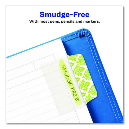Ultra Tabs Repositionable Tabs, Fashion Patterns: 2" x 1.5", 1/5-Cut, Assorted Colors, 24/Pack