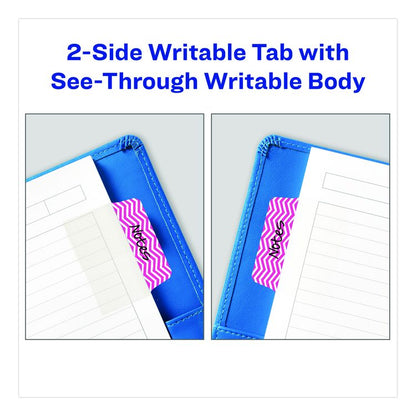 Ultra Tabs Repositionable Tabs, Fashion Patterns: 2" x 1.5", 1/5-Cut, Assorted Colors, 24/Pack