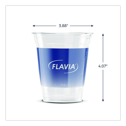 Cold Cups 12 oz, Blue Band Flavia Logo, Clear/Blue, 1,000/Carton