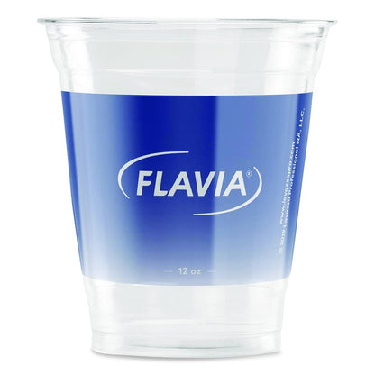 Cold Cups 12 oz, Blue Band Flavia Logo, Clear/Blue, 1,000/Carton