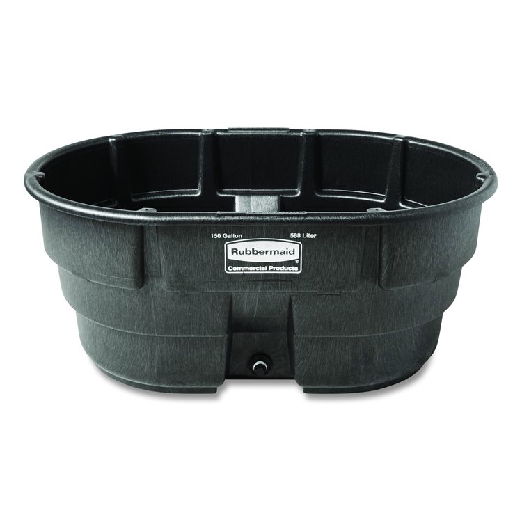 Stock Tank, 150 gal, 39" x 58" x 25", Polyethylene, Black