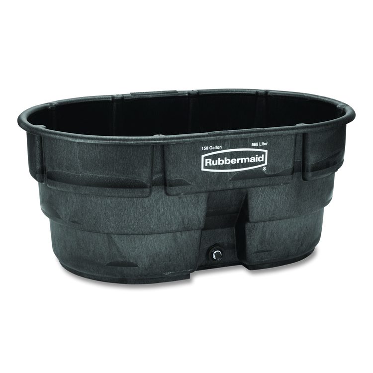 Stock Tank, 150 gal, 39" x 58" x 25", Polyethylene, Black