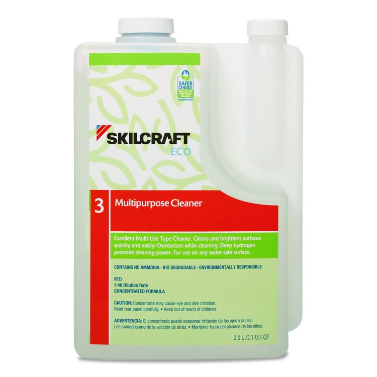 7930017149189, SKILCRAFT ECO Heavy-Duty All-Purpose Degreaser Concentrate, 2 L Bottle, 4/Pack