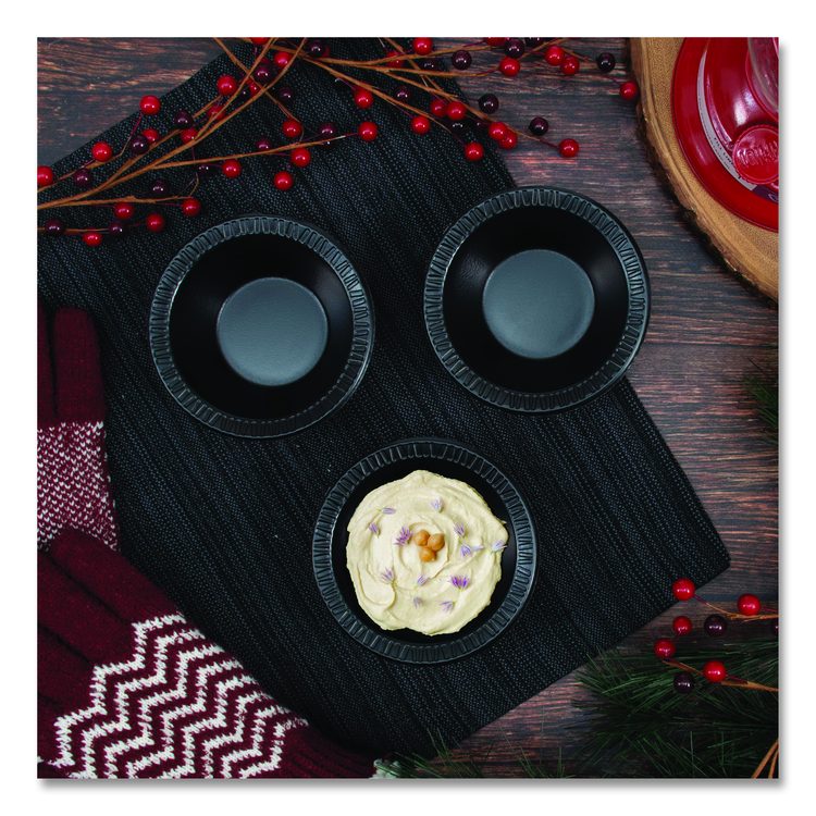 Quiet Classic Laminated Foam Dinnerware, Bowl, 5 oz, Black, 125/Sleeve, 8 Sleeves/Carton
