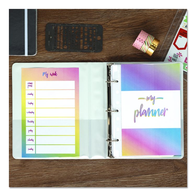 Economy Round Ring View Binders, 3 Rings, 1" Capacity, 8.5 x 5.5, White, 6/Carton
