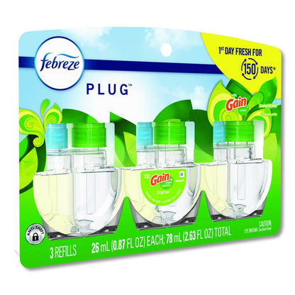 PLUG Air Freshener Refills, Gain, 2.63 oz, 3/Pack, 6 Packs/Carton