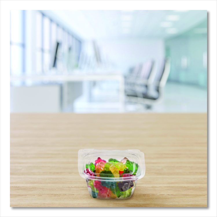 ClearPac SafeSeal Tamper-Resistant, Tamper-Evident Containers, 3.72 x 4.2 x 1.97, Clear, Plastic, 400/Carton
