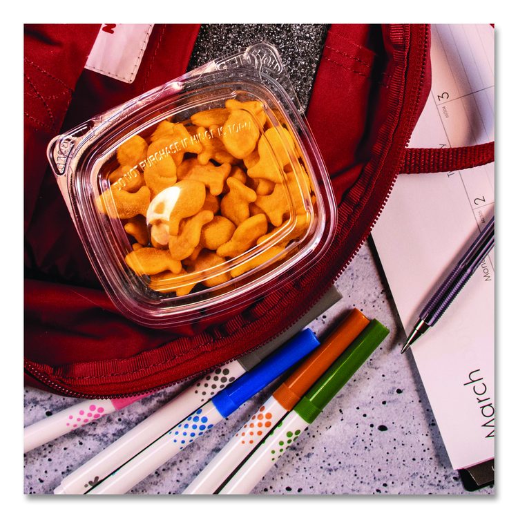 ClearPac SafeSeal Tamper-Resistant, Tamper-Evident Containers, 3.72 x 4.2 x 1.97, Clear, Plastic, 400/Carton
