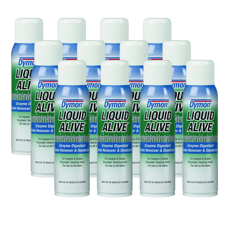 LIQUID ALIVE Enzyme Digestant Carpet and Textile Cleaner/Deodorizer, 18 oz Aerosol Spray, 12/Carton