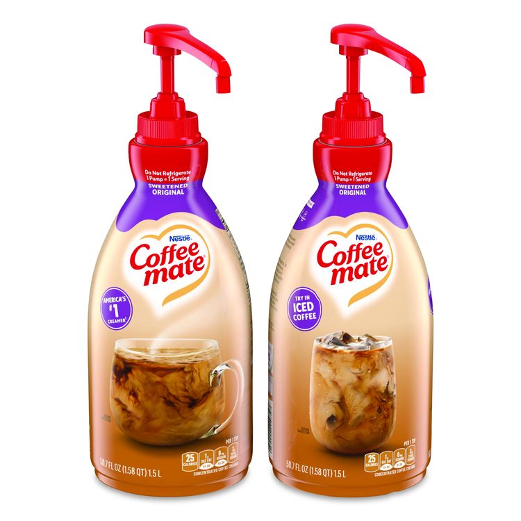 Liquid Coffee Creamer, Sweetened Original, 1.5 L Pump Bottle, 2/Carton