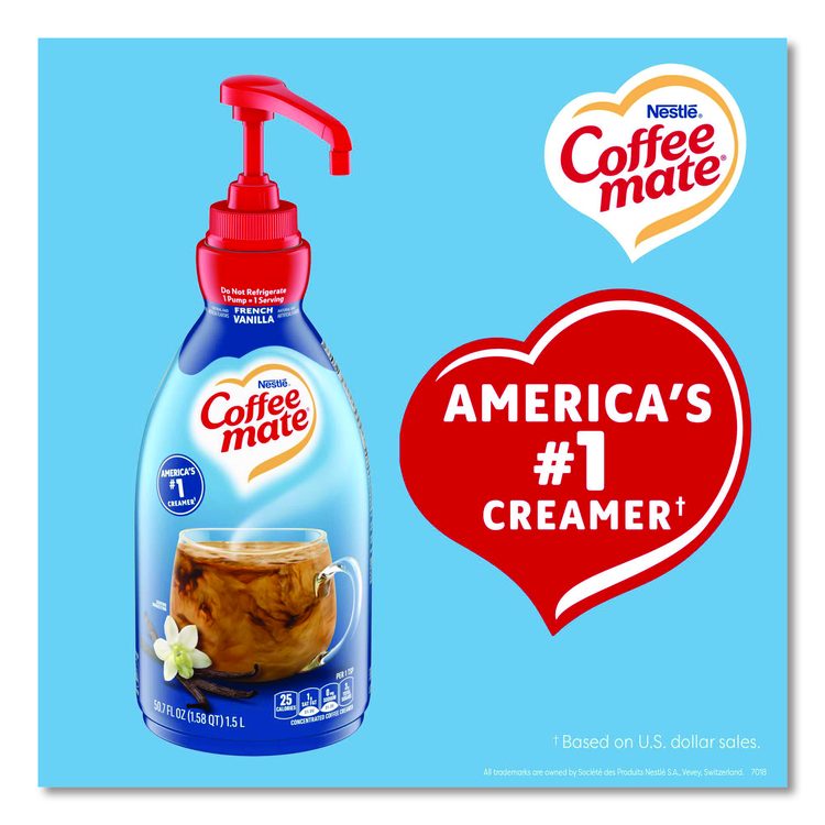 Liquid Coffee Creamer, French Vanilla, 1.5 L Pump Bottle