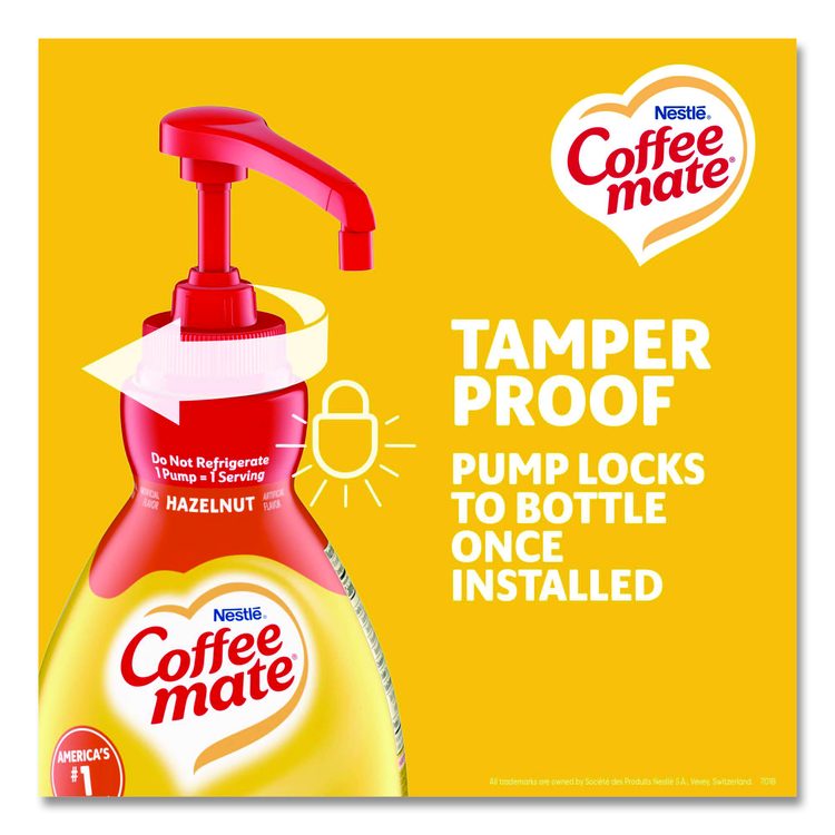 Liquid Coffee Creamer, Hazelnut, 1.5 L Pump Bottle, 2/Carton