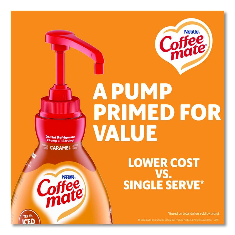 Liquid Creamer Pump Bottle, Caramel, 50.7 oz Pump Bottle