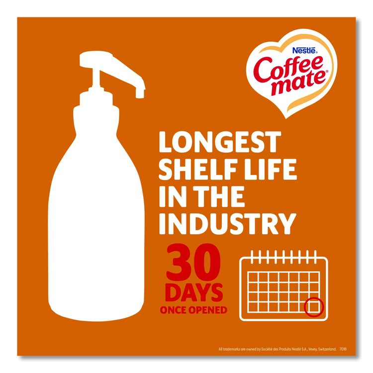 Liquid Creamer Pump Bottle, Salted Caramel Chocolate, 1.5 L Pump Bottle, 2/Carton