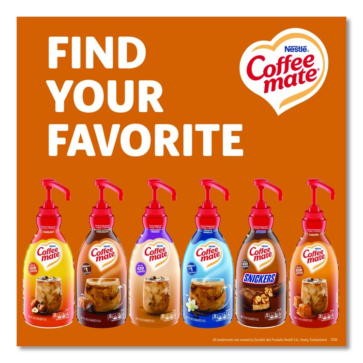 Liquid Creamer Pump Bottle, Salted Caramel Chocolate, 1.5 L Pump Bottle, 2/Carton