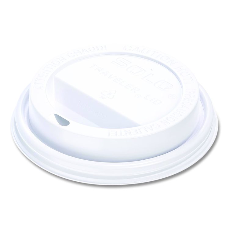 Traveler Cappuccino Style Dome Lid, Fits 10 oz to 24 oz Hot Cups, White, 95 Lids/Sleeve, 10 Sleeves/Carton