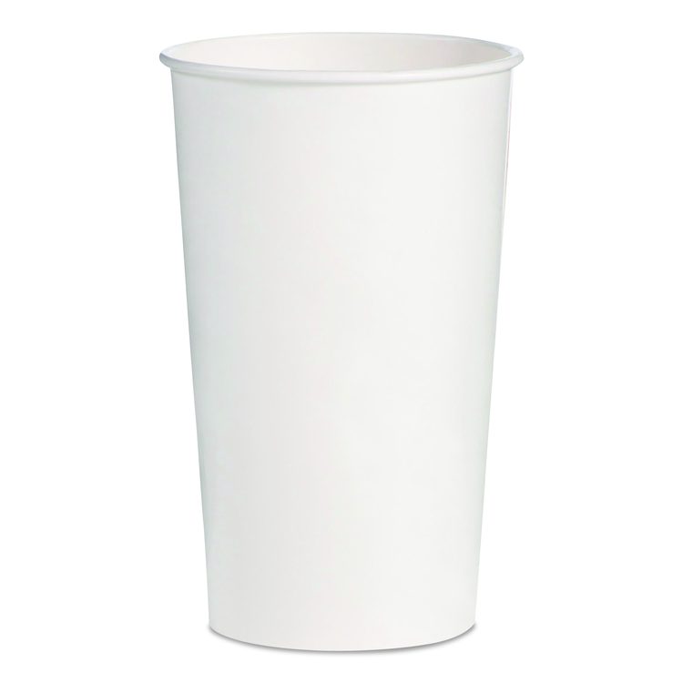 Double Sided Poly (DSP) Paper Cold Cups, 28 oz to 32 oz, White, 40 Cups/Sleeve, 12 Sleeves/Carton