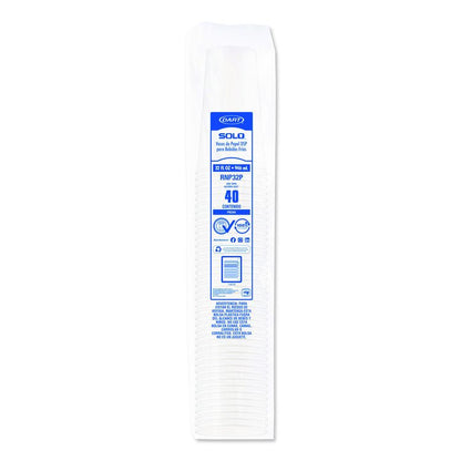 Double Sided Poly (DSP) Paper Cold Cups, 28 oz to 32 oz, White, 40 Cups/Sleeve, 12 Sleeves/Carton