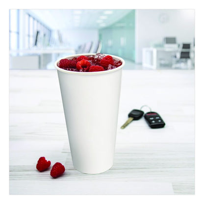 Double Sided Poly (DSP) Paper Cold Cups, 28 oz to 32 oz, White, 40 Cups/Sleeve, 12 Sleeves/Carton