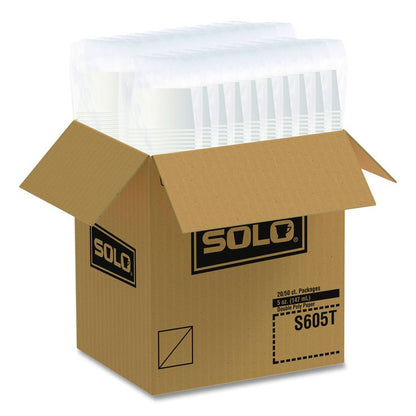 Double Poly Paper Food Containers, 5 oz, 3.38" Diameter x 2.01"h, White, Paper, 1,000/Carton