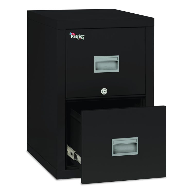 Patriot by FireKing Insulated Fire File, 1-Hour Fire Protection, 2 Legal/Letter File Drawers, Black, 17.75" x 25" x 27.75"