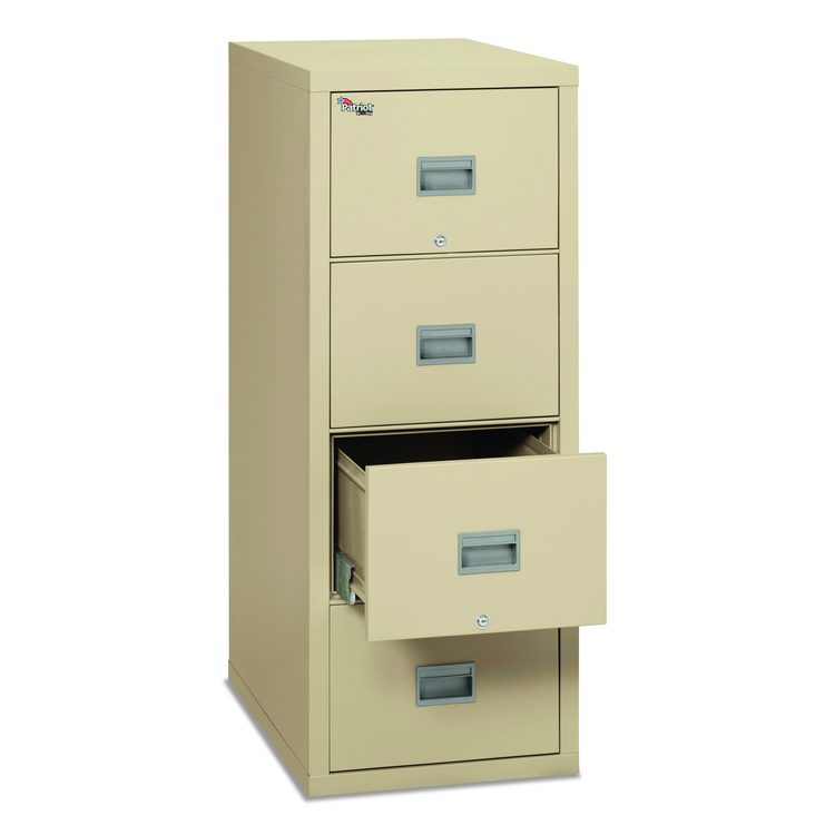 Patriot by FireKing Insulated Fire File, 1-Hour Fire Protection, 4 Letter-Size File Drawers, Parchment, 17.75 x 31.63 x 52.75