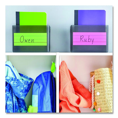 Five-Color Ruled Word Strips, 8" x 3", Assorted Colors, 100/Pack