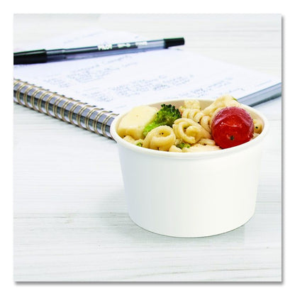 Double Poly Paper Food Containers, 5 oz, 3.38" Diameter x 2.01"h, White, Paper, 1,000/Carton