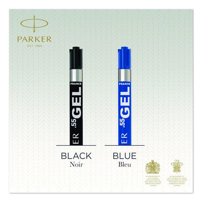 Refill for Parker Retractable Gel Ink Roller Ball Pens, Medium Conical Tip, Black Ink, 2/Pack