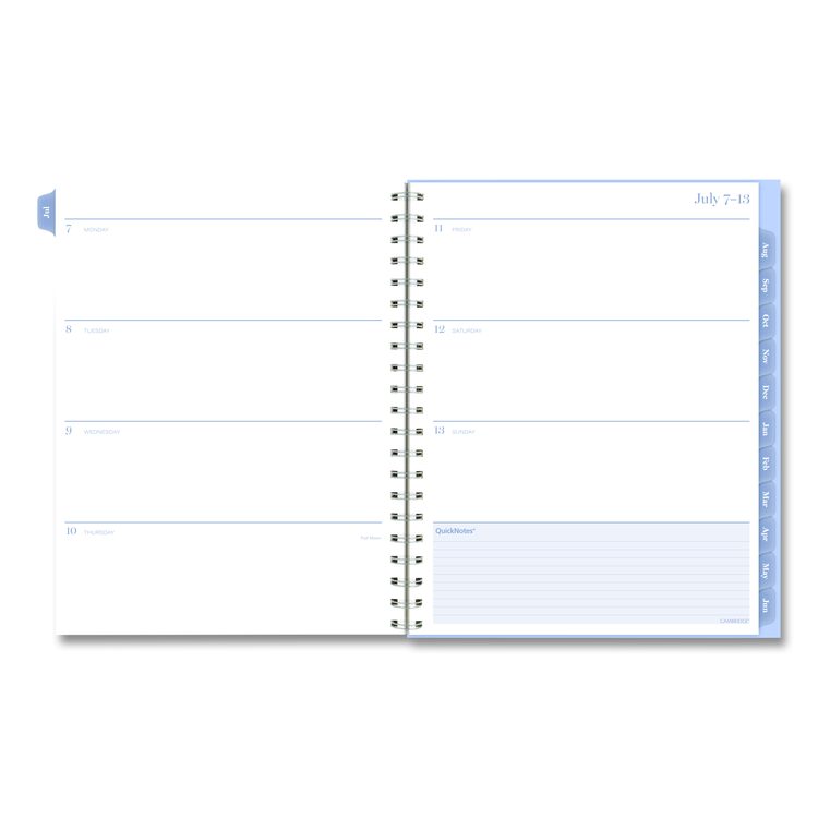 Dewdrop Academic Weekly Monthly Planner, Watercolor Floral, Blue/Gray/Purple Cover, 12-Month (July to June): 2025 to 2026