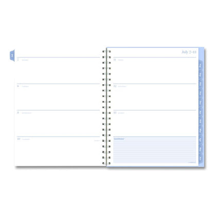 Dewdrop Academic Weekly Monthly Planner, Watercolor Floral, Blue/Gray/Purple Cover, 12-Month (July to June): 2025 to 2026