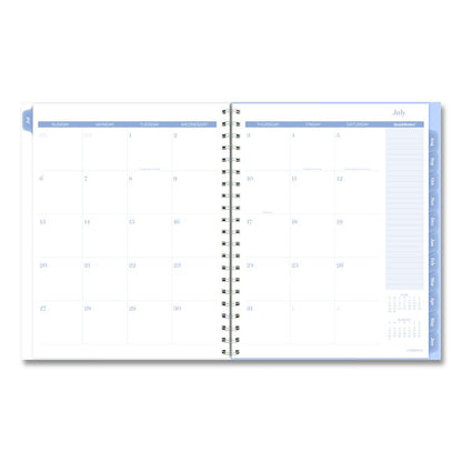 Dewdrop Academic Weekly Monthly Planner, Watercolor Floral, Blue/Gray/Purple Cover, 12-Month (July to June): 2025 to 2026