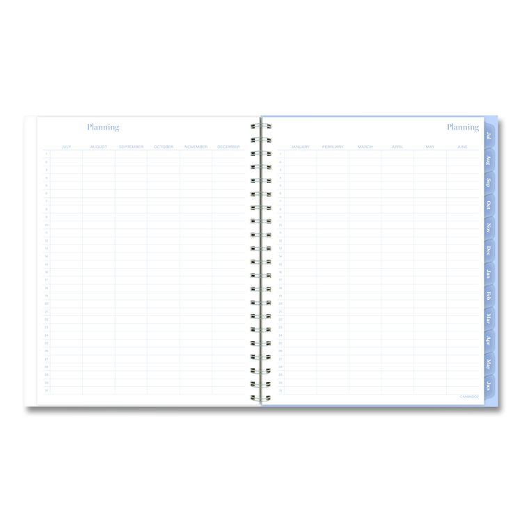 Dewdrop Academic Weekly Monthly Planner, Watercolor Floral, Blue/Gray/Purple Cover, 12-Month (July to June): 2025 to 2026