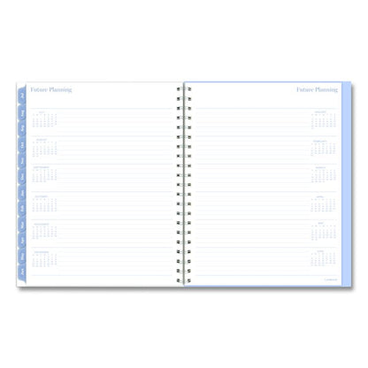 Dewdrop Academic Weekly Monthly Planner, Watercolor Floral, Blue/Gray/Purple Cover, 12-Month (July to June): 2025 to 2026