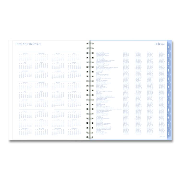 Dewdrop Academic Weekly Monthly Planner, Watercolor Floral, Blue/Gray/Purple Cover, 12-Month (July to June): 2025 to 2026