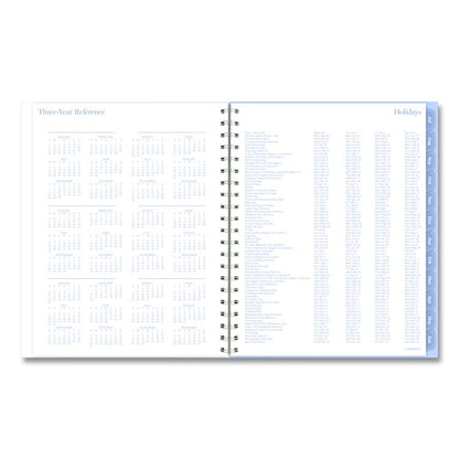Dewdrop Academic Weekly Monthly Planner, Watercolor Floral, Blue/Gray/Purple Cover, 12-Month (July to June): 2025 to 2026