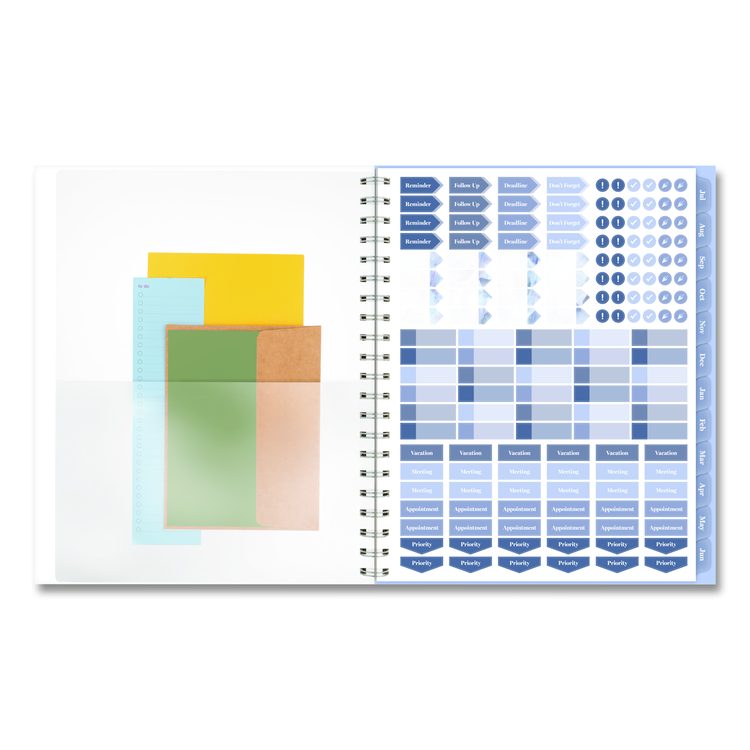 Dewdrop Academic Weekly Monthly Planner, Watercolor Floral, Blue/Gray/Purple Cover, 12-Month (July to June): 2025 to 2026