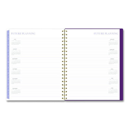 Leah Bisch Petite Floral Academic Weekly Monthly Planner, 11 x 8.5, Purple/Green Cover, 12-Month (July to June): 2025 to 2026