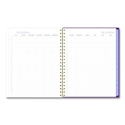 Leah Bisch Petite Floral Academic Weekly Monthly Planner, 11 x 8.5, Purple/Green Cover, 12-Month (July to June): 2025 to 2026
