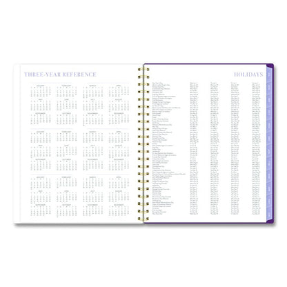 Leah Bisch Petite Floral Academic Weekly Monthly Planner, 11 x 8.5, Purple/Green Cover, 12-Month (July to June): 2025 to 2026