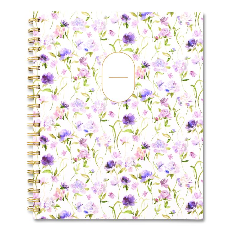 Leah Bisch Petite Floral Academic Weekly Monthly Planner, 11 x 8.5, Purple/Green Cover, 12-Month (July to June): 2025 to 2026