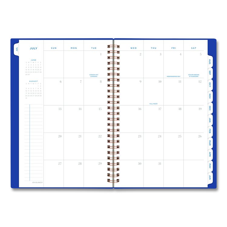 Signature Lite Academic Weekly Monthly Planner, Blue Cover, 12-Month (July to June): 2025 to 2026