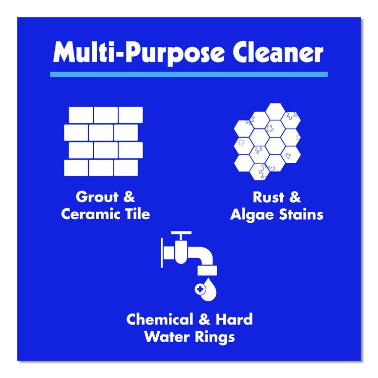 Tile and Concrete Cleaner, 6 x 1.5, Gray, 12/Carton