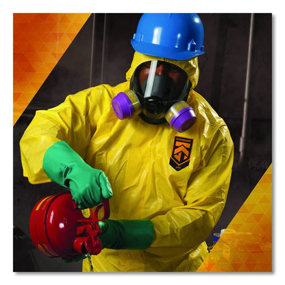 A70 Chemical Spray Protection Coveralls, Elastic Wrists, Ankles, Hood, XL, Yellow, 12/Carton
