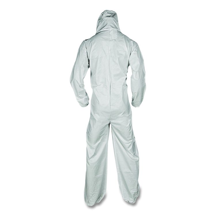 KGA35 Liquid and Particle Protection Coveralls, Elastic Wrists, Ankles and Hood, 4X-Large, White, 25/Carton